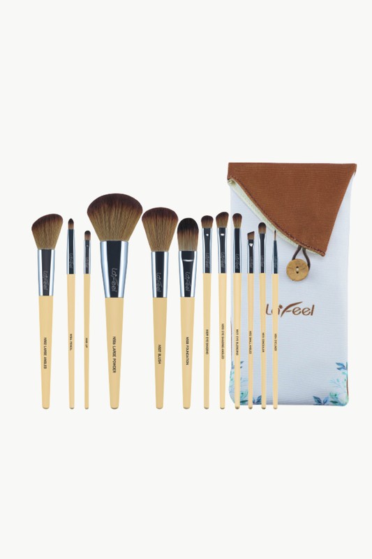 Lafeel Face and Eye Brush Set with Bag-JazziAnn 