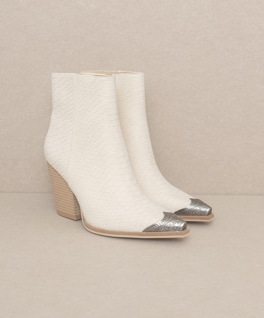 OASIS SOCIETY Zion - Bootie with Etched Metal Toe-JazziAnn 