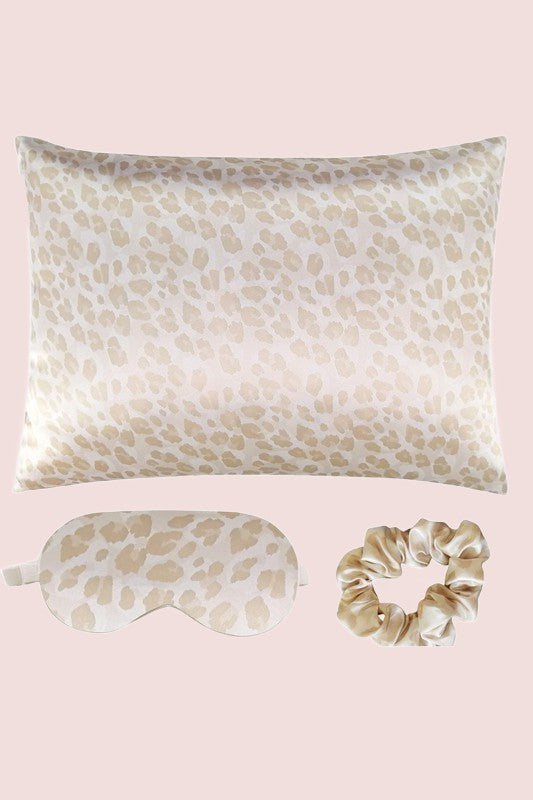 Satin Pillowcase Sleep Mask Scrunchie Gift Set-JazziAnn 