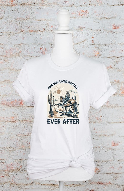 And She Lived Happily Ever After Graphic Tee-JazziAnn 
