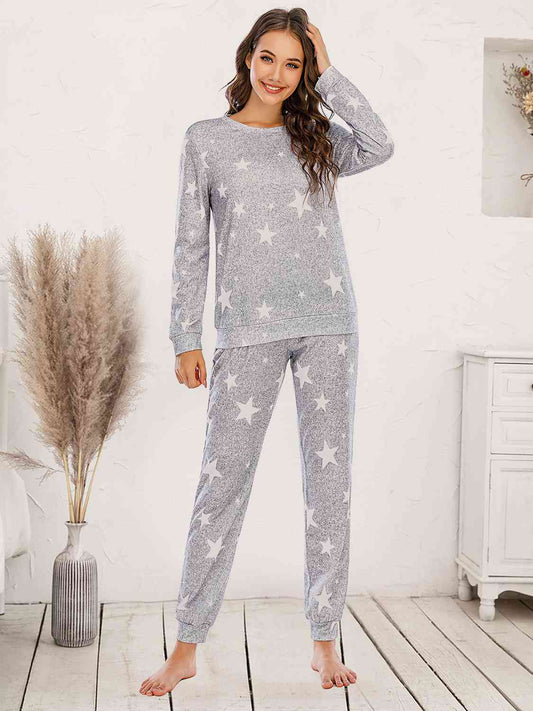 Star Top and Pants Lounge Set-JazziAnn 
