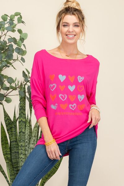 Celeste Full Size Heart Graphic Long Sleeve T-Shirt-JazziAnn 